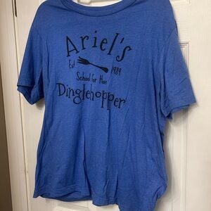 Blue Graphic T-Shirt with Little Mermaid Theme
